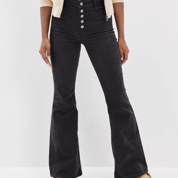 American Eagle Outfitters Denim - American Eagle Outfitters Charcoal Flare stretch Jeans